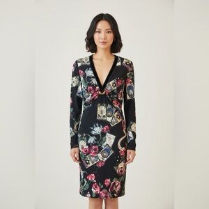 Roberto Cavalli Dress Women’s Size 44 Floral And Tarot